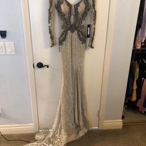 Long sleeve beaded gown size 2